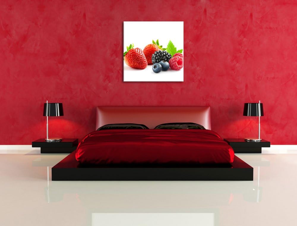 Pixxprint Frisches Obst, Format: 70x70 auf Leinwand, XXL riesige Bilder fertig gerahmt mit Keilrahme