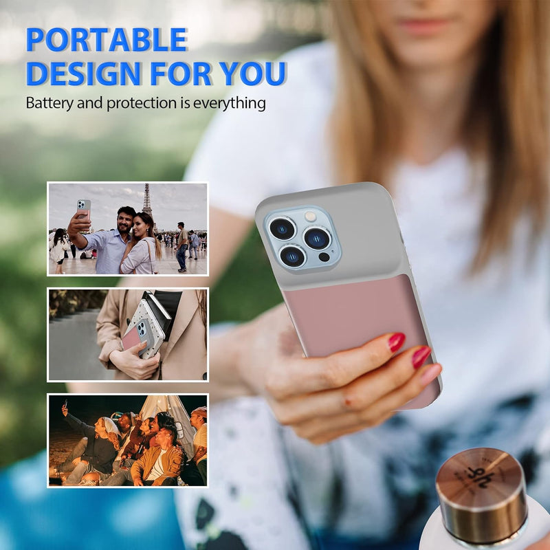 HUOBAO Batteriehülle für iPhone 13 Pro, [6000mAh] Ladegerät Hülle für iPhone 13 Pro, Schützende trag