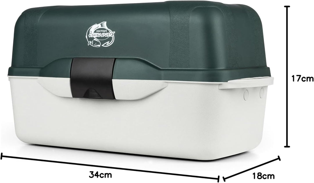 Wasserdichter Angelkoffer Angelbox Angelkasten Transportkoffer Gerätekoffer Angelkiste mit 2 Laden f