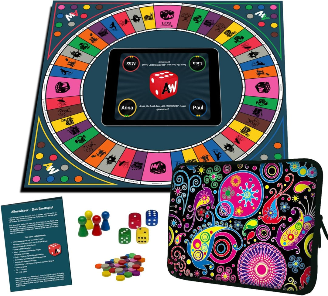 Alleswisser - Das Brettspiel, interaktives Quiz-, Wissens- und Familienspiel mit App für iOS und And