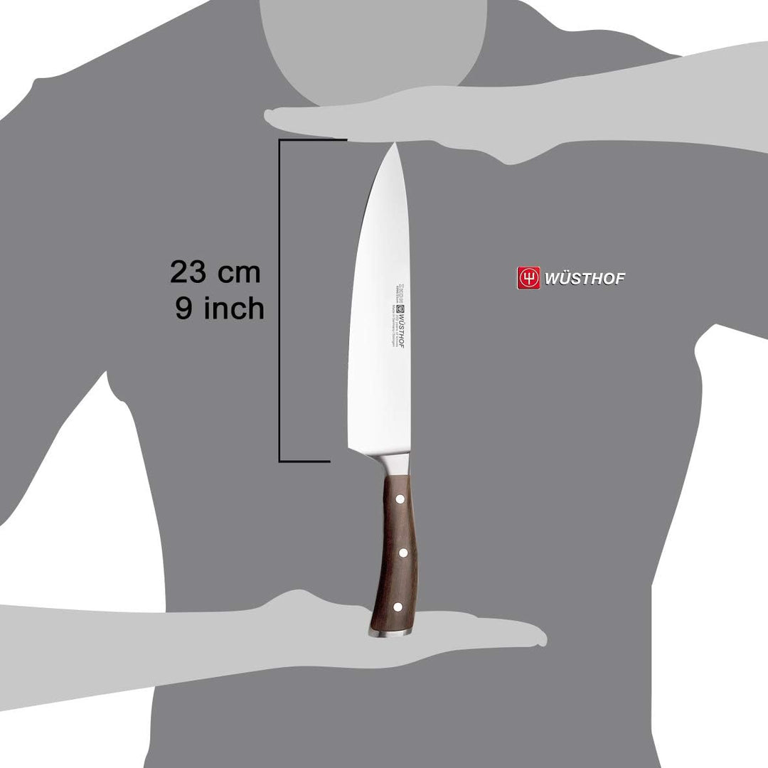 WÜSTHOF Ikon Kochmesser 23 cm, Schwarz,silber
