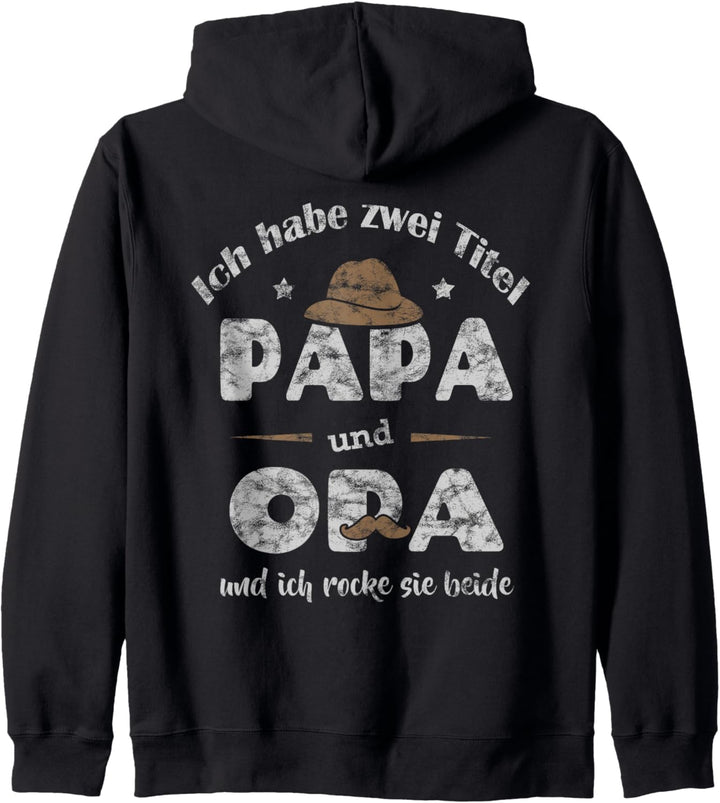 Ich Habe Zwei Titel Papa Und Opa Für Grossväter Kapuzenjacke