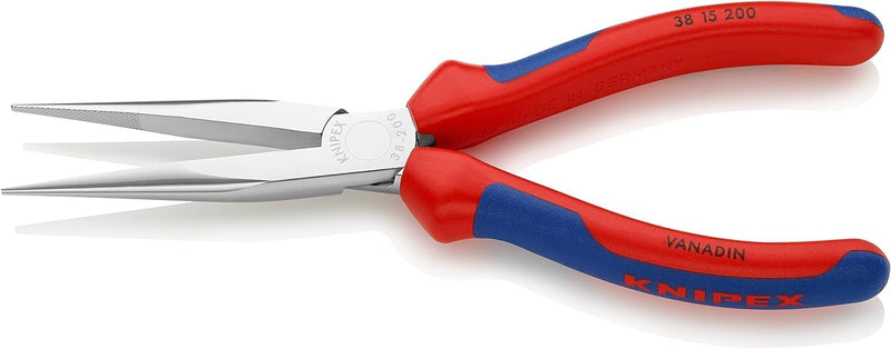 Knipex Mechanikerzange verchromt, mit Mehrkomponenten-Hüllen 200 mm 38 15 200 gerade, flach-runde Ba