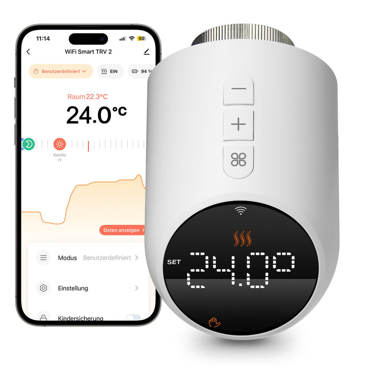 Heizkörperthermostat WLAN, Beok Thermostat Heizung Smart Thermostatkopf WiFi Heizungsthermostat Heiz