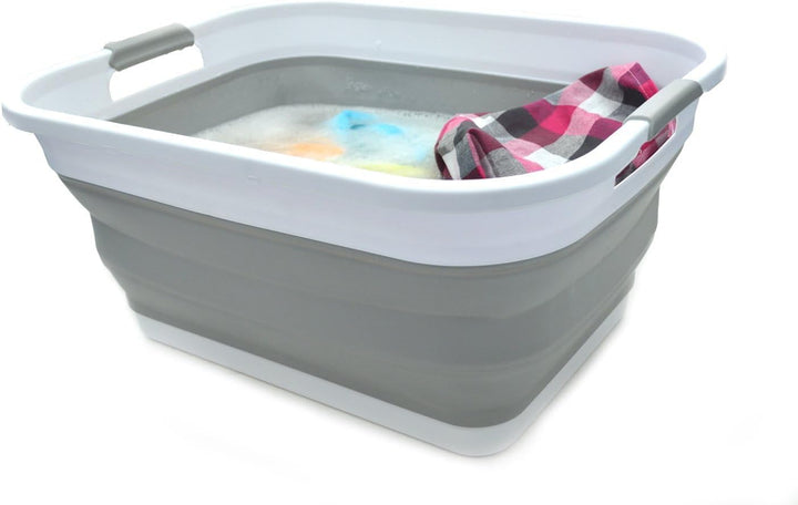 SAMMART 41L Collapsible Plastic Laundry Basket - Foldable Pop Up Storage Container/Organizer - Porta