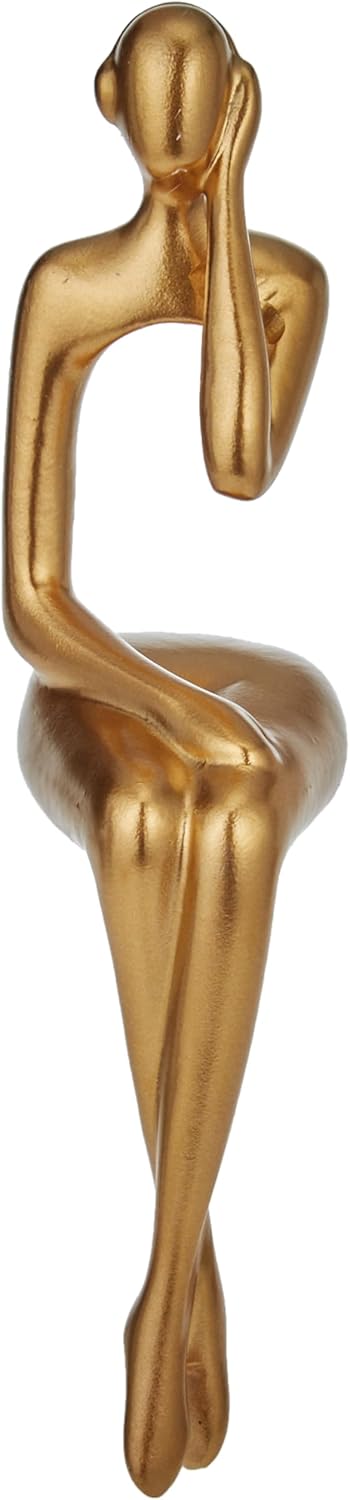 XINXUAN Goldene Statue, Heimdekorationen für Wohnzimmer, Regal-Dekor, modernes Bücherregal, Dekorati