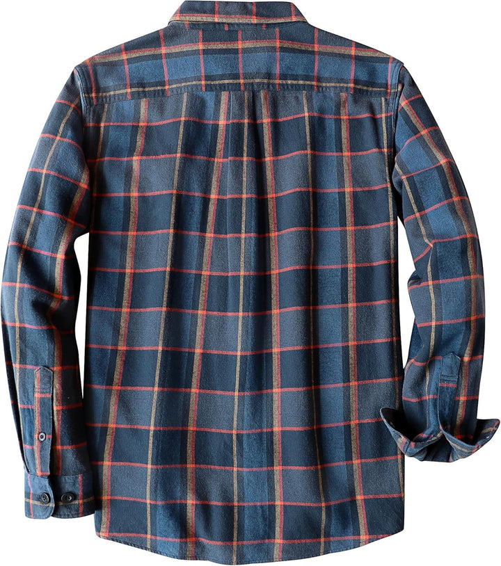 Dubinik® Flanellhemd Herren Flanellhemden Herren Langarm Regular Fit Kariert Button Down Warm Freize