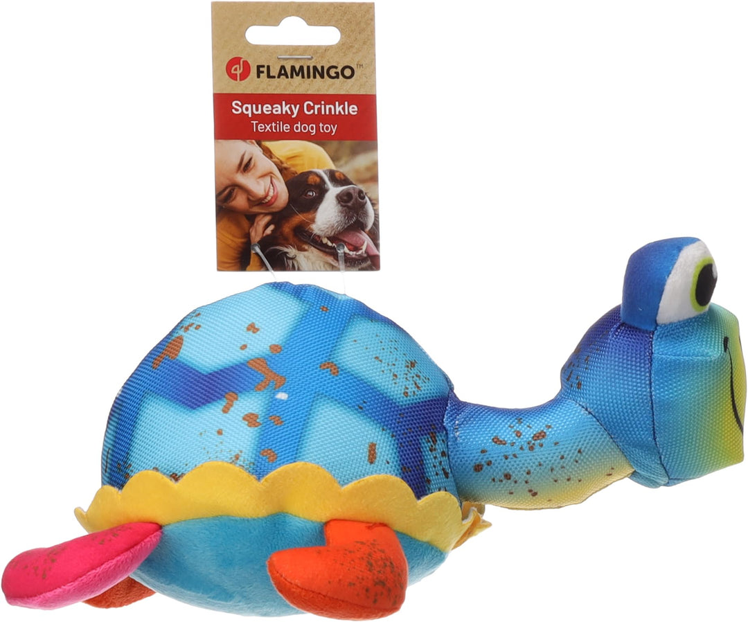 Flamingo Hundespielzeug Clora Schildkröte – Blau – 26 cm | Weich, verspielt & unwiderstehlich! CLORA