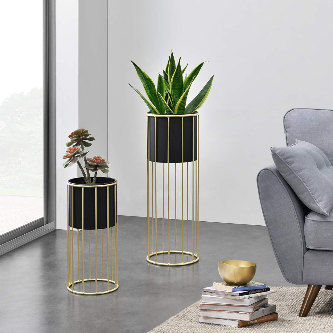 [en.casa] Pflanzständer im 2er Set Blumenständer aus Metall Blumentopf Ständer mit Übertopf Blumento