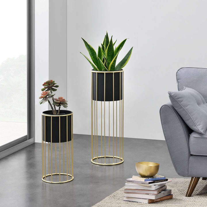 [en.casa] Pflanzständer im 2er Set Blumenständer aus Metall Blumentopf Ständer mit Übertopf Blumento