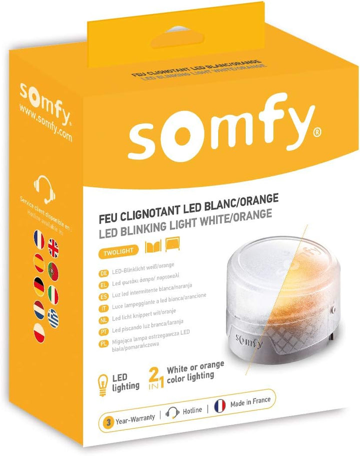 Somfy 2401584 – LED Lampe für Torantrieb oder Garage | Auswahl der Farbe Orange oder Weiss