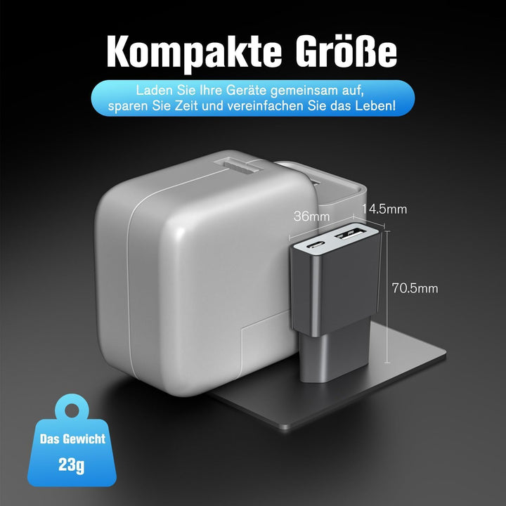 5W USB-Ladegerät ultradünner universeller Ladeadapter (5V 1A) – 2 Ports: USB-C + A (30er Pack) für i