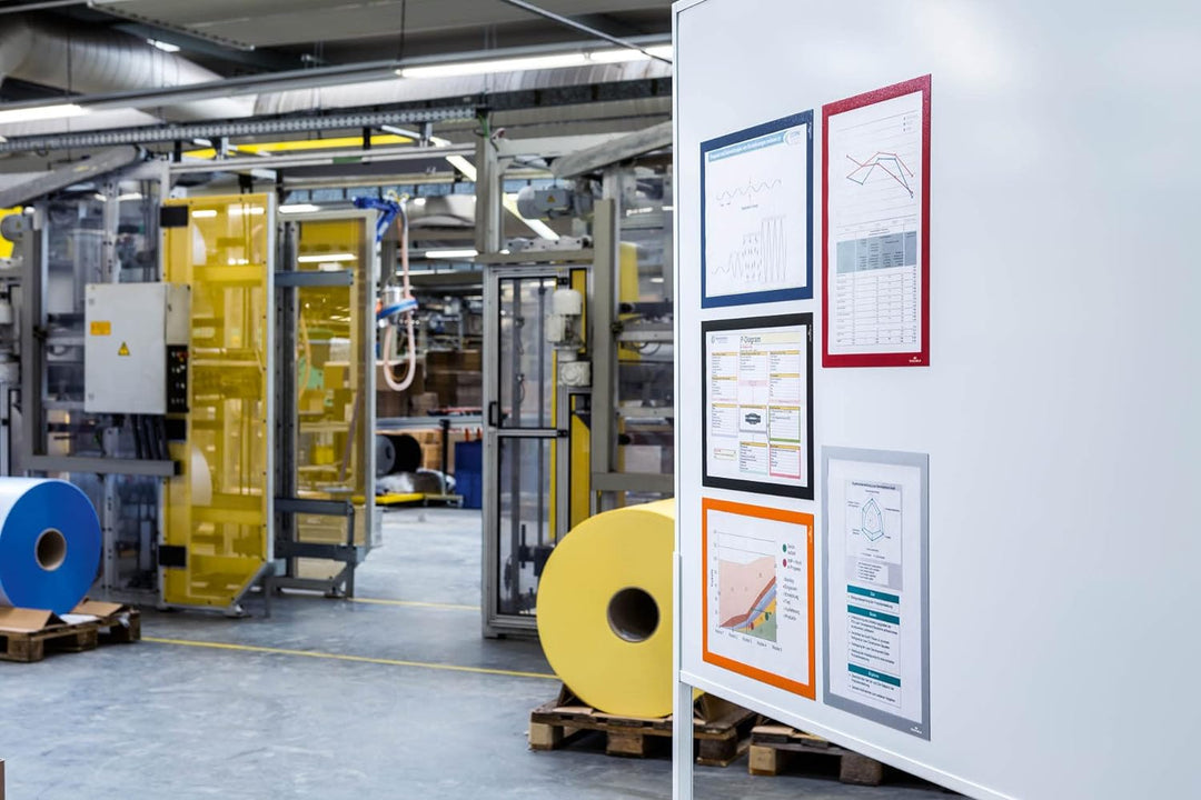 Durable Info-Rahmen Duraframe Magnetic (A4, Magnetrahmen für metallische Oberflächen) 5 Stück, orang