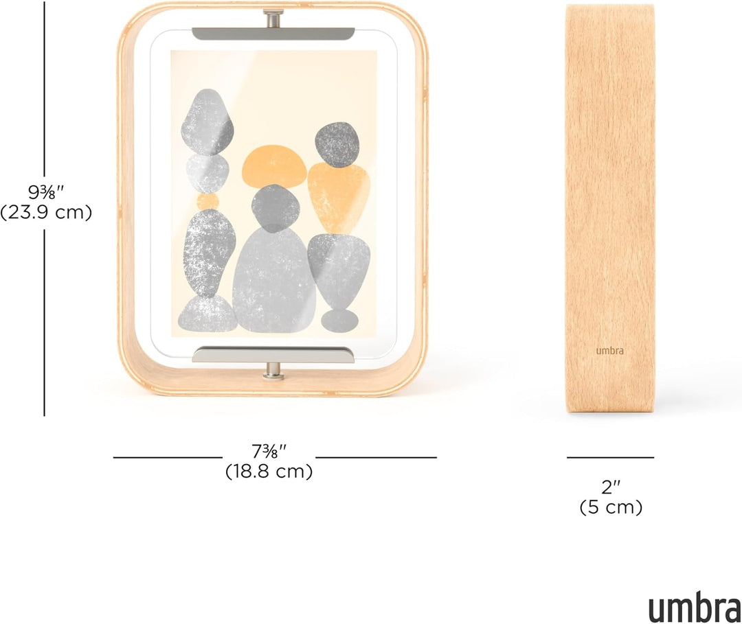 Umbra Bellwood Tischbilderrahmen, zweiseitiger Bilderrahmen für 10x15 oder 13x18 cm Fotos, Natur, Na