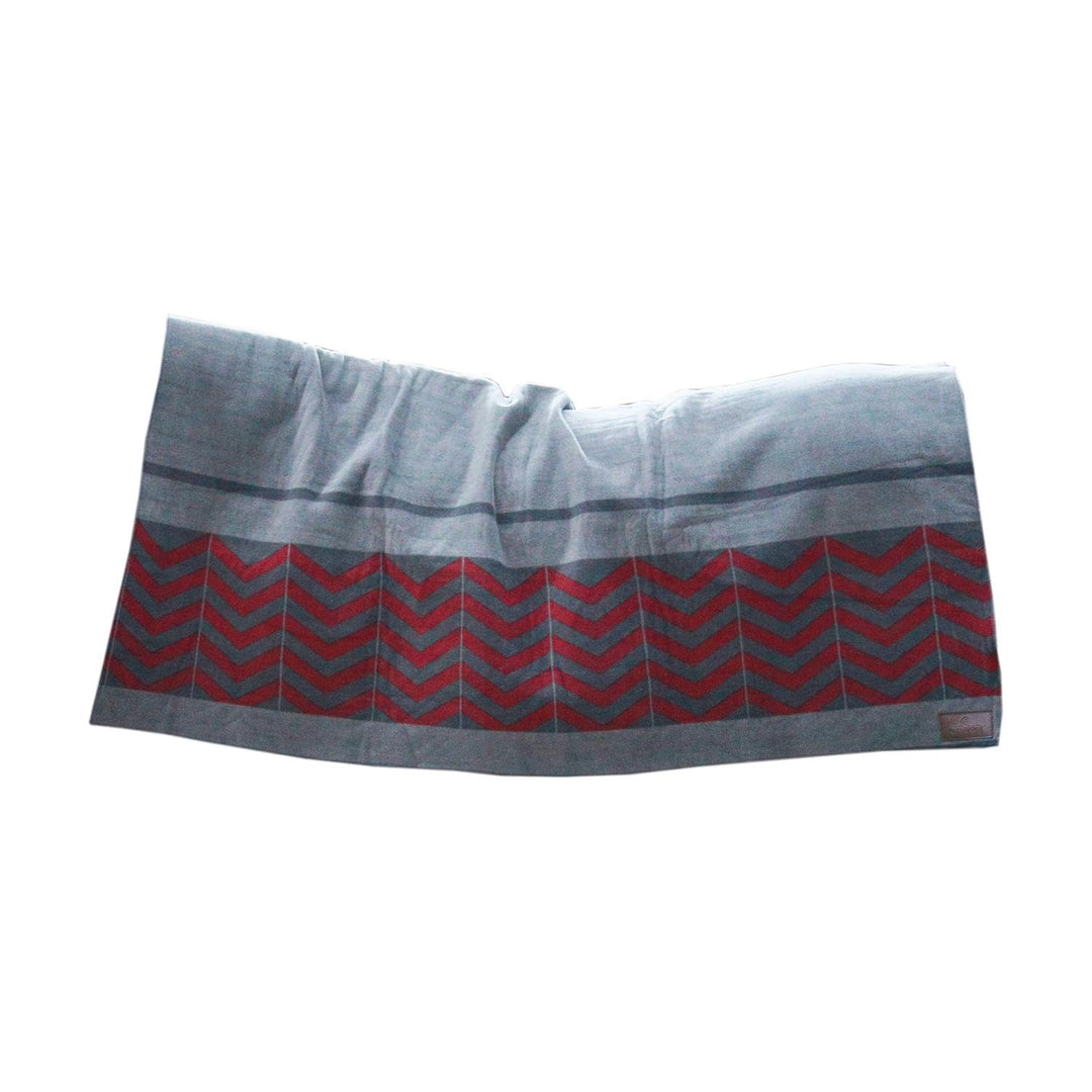 Kentucky Horsewear Fleecedecke Square Fishbone - Grau/Bordeaux