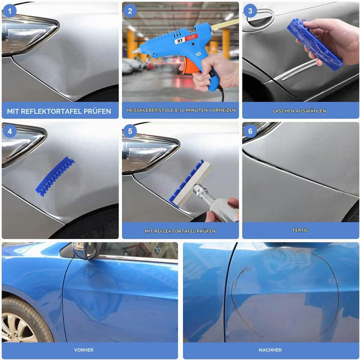 Fybitlilian T Bar Puller Auto Reparatur Ausbeulwerkzeug Lackfreies Dellen Reparaturset Auto Paintles