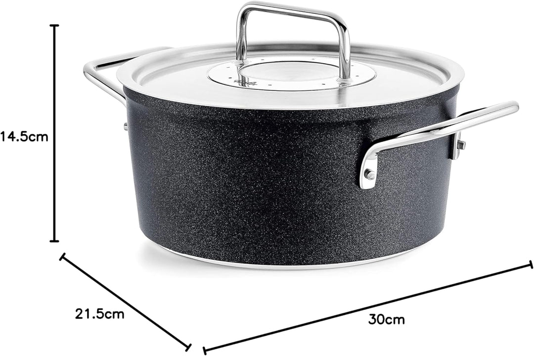 Fissler Adamant / Aluminium-Kochtopf (Ø 20 cm, 2,7L) Töpfe-beschichtet mit Metall-Deckel, antihaften