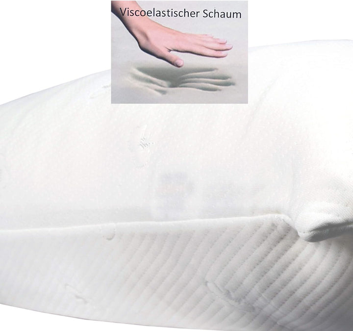 Gesundheitskissen (40x80cm), Nackenkissen mit Memory-Effekt, abnehmbarer Bezug, Aloe Vera veredelt,