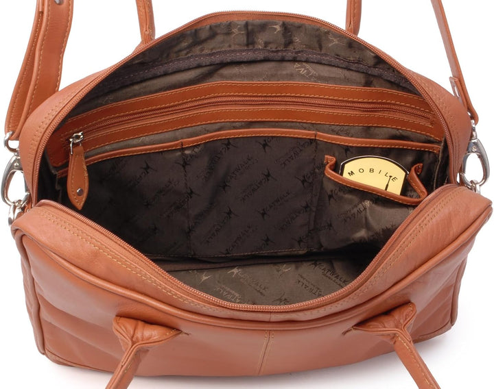 Catwalk Collection Handbags - Leder - Umhängetasche/Schultasche/Organizer/Arbeitstasche für Damen/Ar