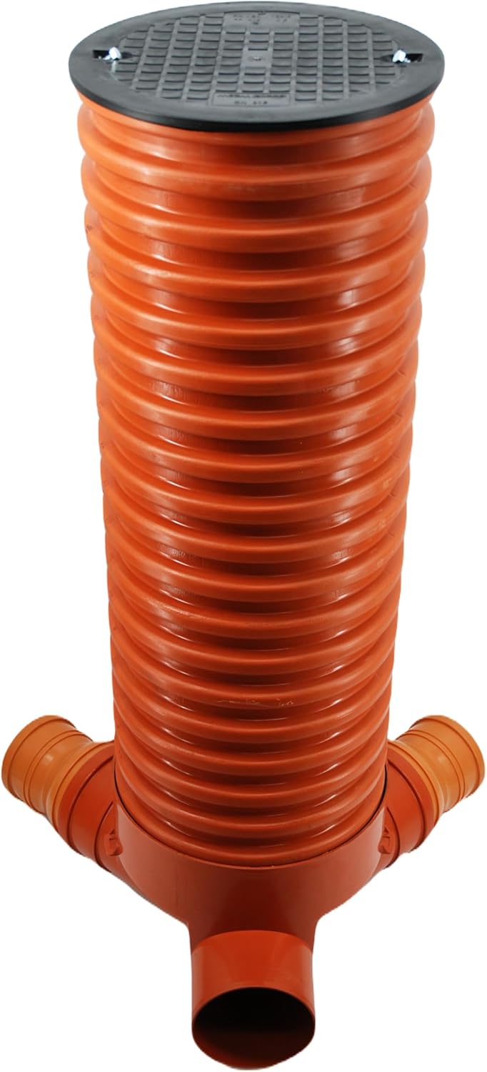 Megaastore Schacht Kontrollschacht Revisionsschacht DN 315/160 Rohr 100cm Schachtdeckel voll, Wasser