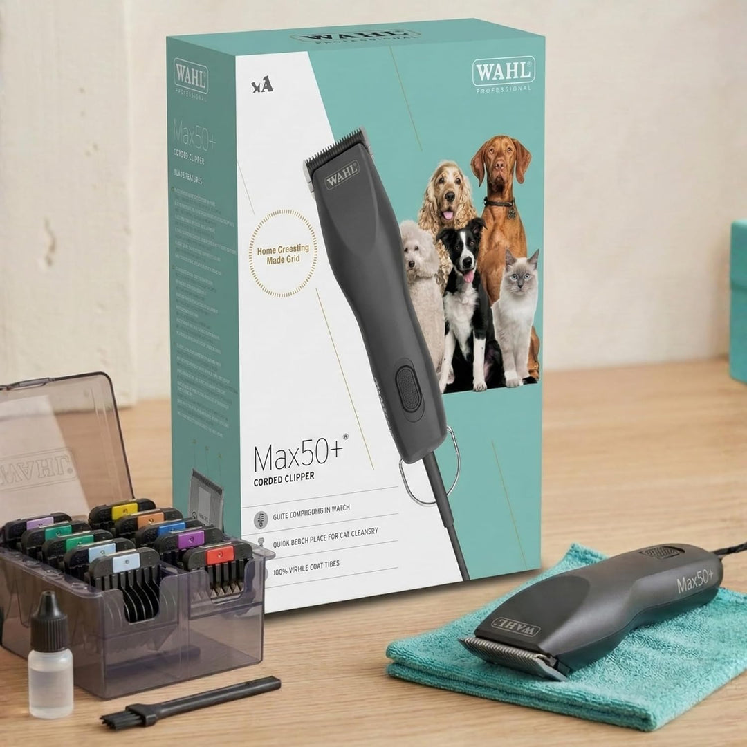 Agrarzone Edition Hunde Schermaschine Moser Max 50 mit Aufsteckkamm-Set | Tierhaarschneider für die