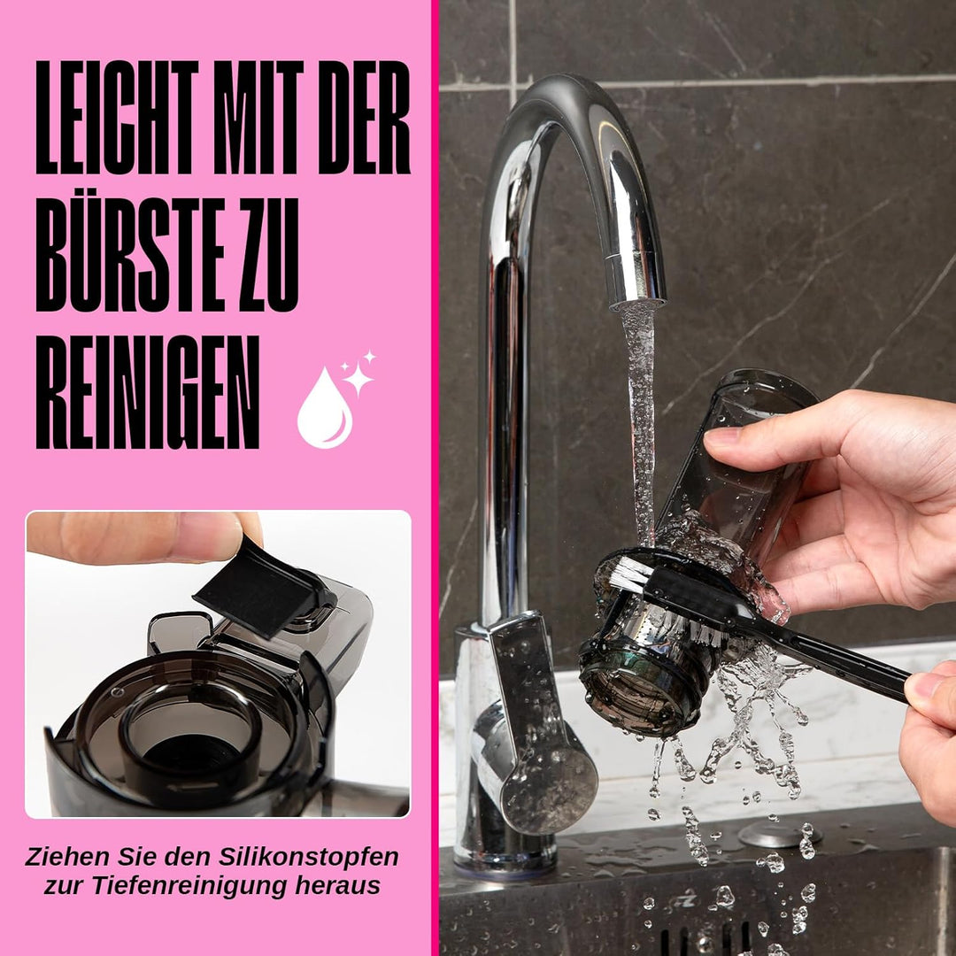 Ventray Ginnie Entsafter | Slow Juicer mit 60 U/min | 45mm Öffnung | Rückwärts Funktion und Zwei Fil