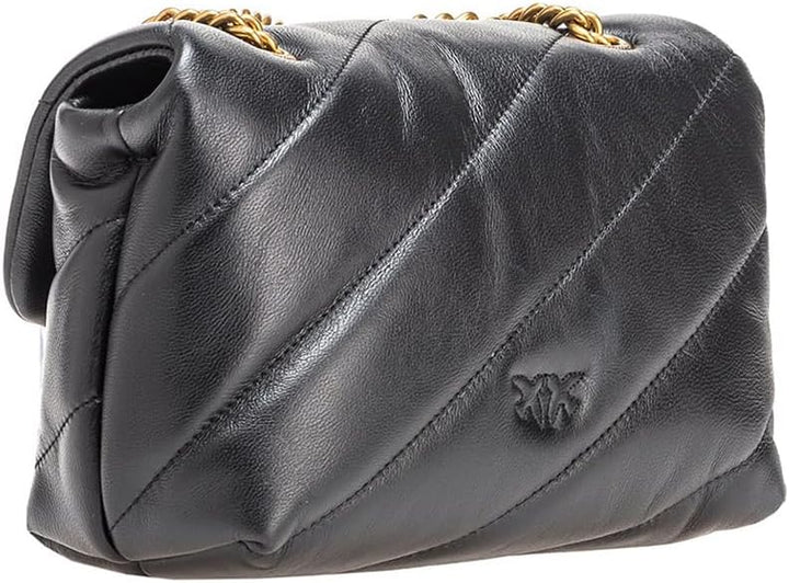 Pinko Damen Love Mini Puff Cl Sheep Nappa Tasche Z99q_schwarz-antique Gold, Z99q_schwarz-antique Gol