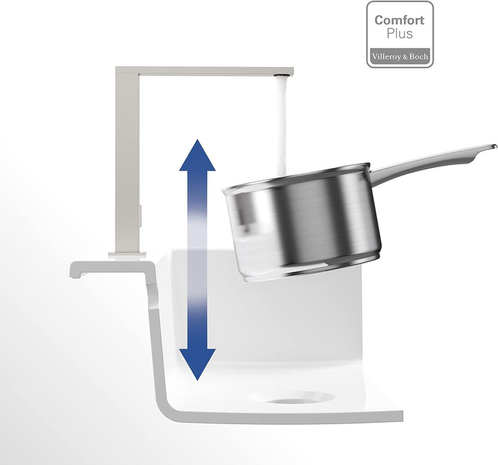 Villeroy & Boch Finera Square | Hochdruck | Einhand-Küchenarmatur | Edelstahl massiv | 927100LC Squa