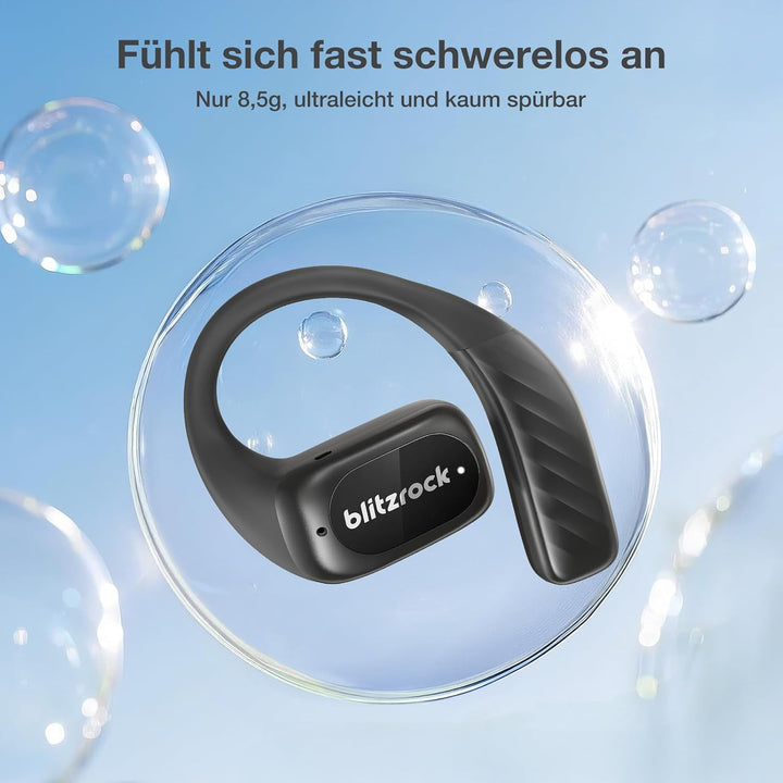 BlitzRock Open Ear Kopfhörer Kabellose Sport Bluetooth 5.4, Weichen und Bequemen, Reicher und Ausgew