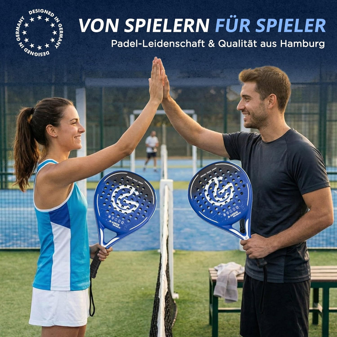 Padel Schläger Iron Hand – 3K Carbon Oberfläche & Stabiler Carbon Rahmen – Runder Padelracket für An