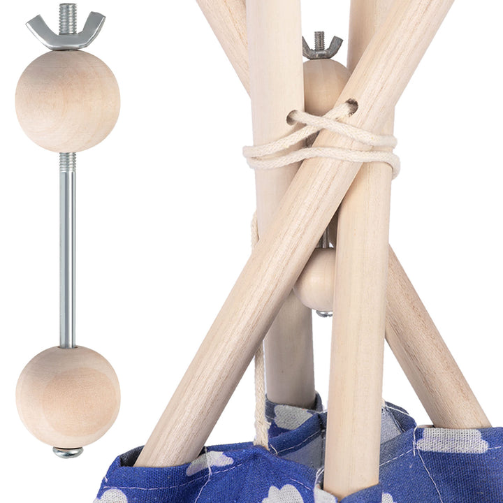 Nukido Tipi-Zeltstabilisator 122x3 cm Tee-Pee-Tool-Kit Kinder-Tipi-Stabilisator Blockiersystem für T
