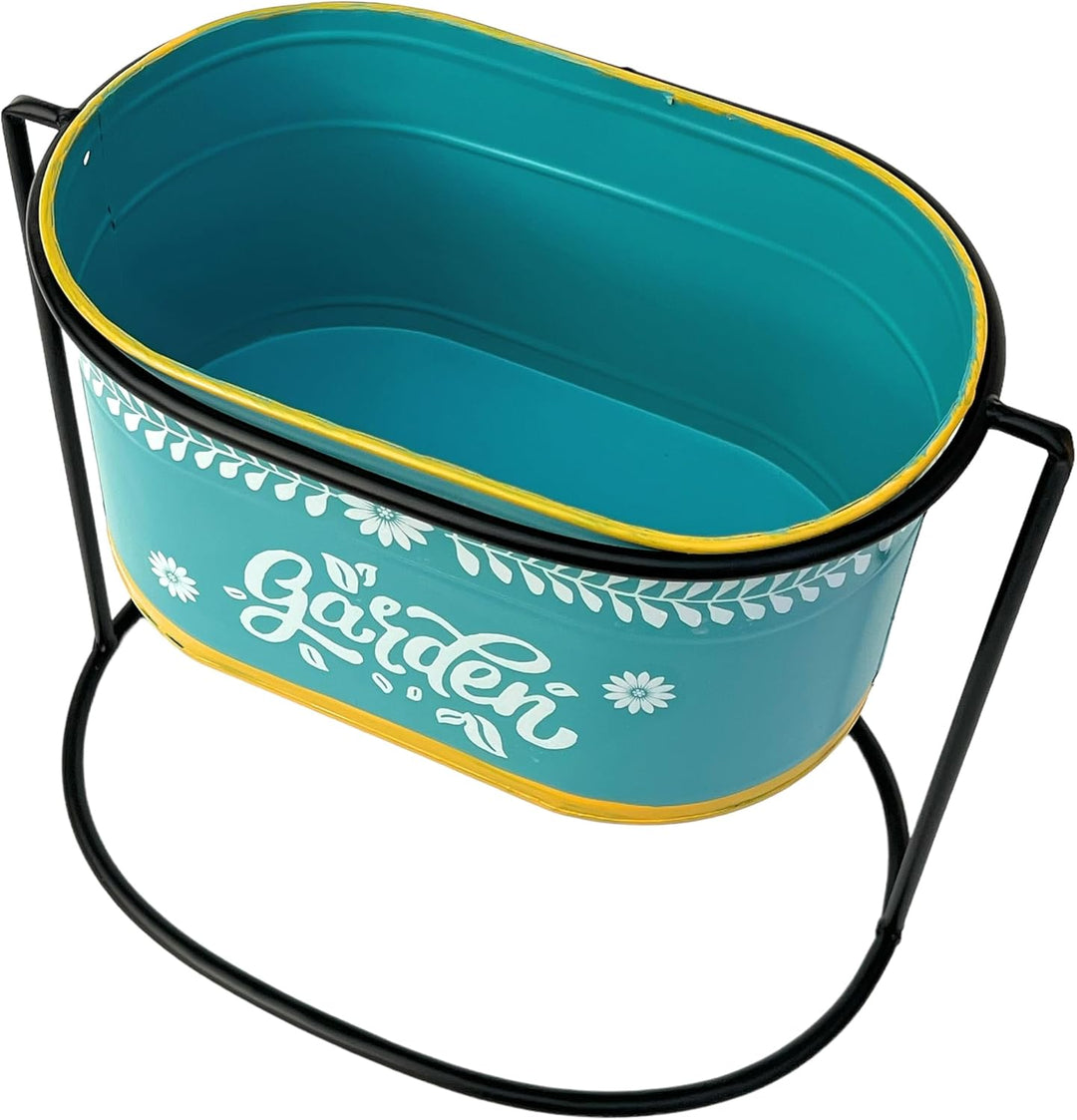 DanDiBo Blumenhocker mit Topf Metall Stehend Mehrfarbig Oval 96526 3er Set Blumenständer Blumensäule