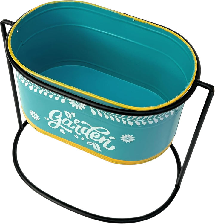 DanDiBo Blumenhocker mit Topf Metall Stehend Mehrfarbig Oval 96526 3er Set Blumenständer Blumensäule