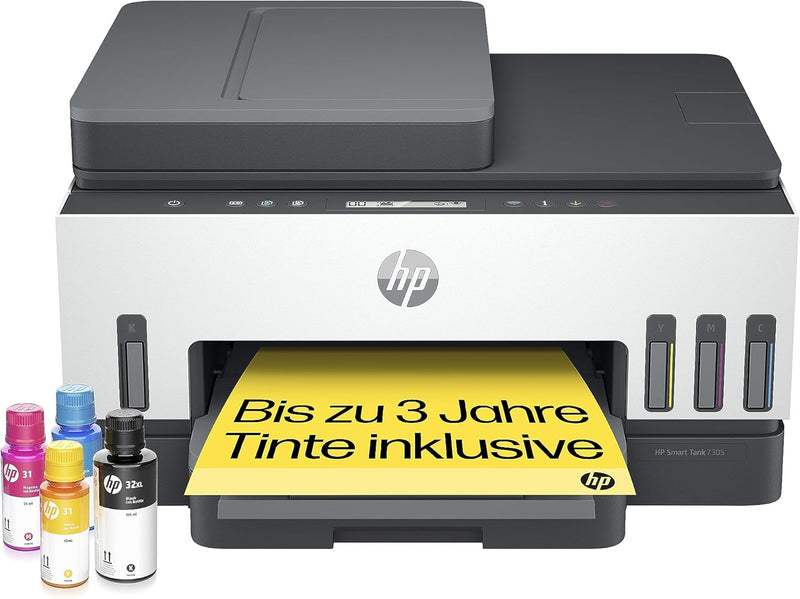 HP Smart Tank 7305 3-in-1 Multifunktionsdrucker, 30€ Cashback, (WLAN; Duplex; ADF) – 3 Jahre Tinte i