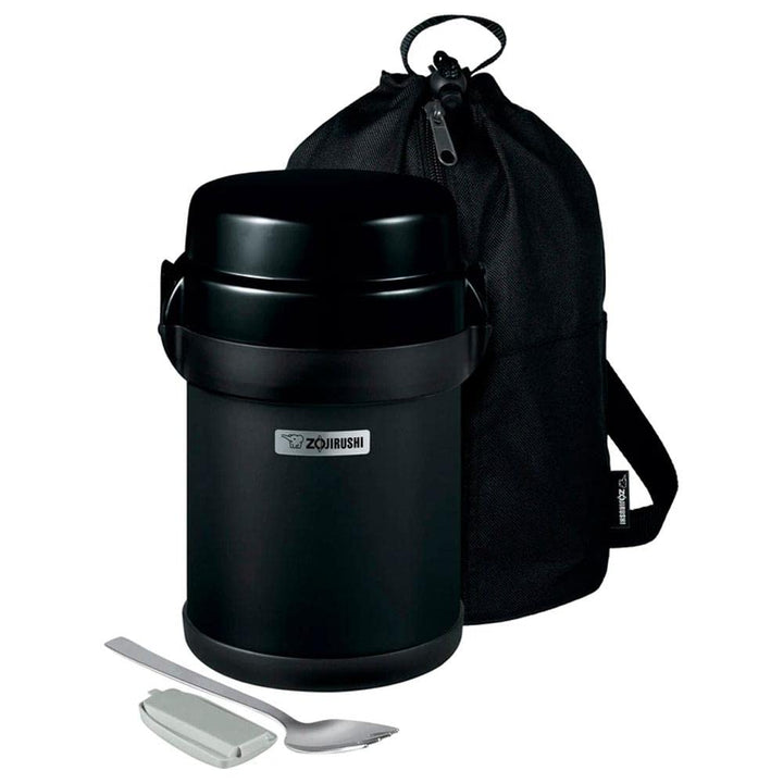 Zojirushi Mr. Bento Brotdose, Edelstahl, 1,2 l, Schwarz Carbon Schwarz, Carbon Schwarz
