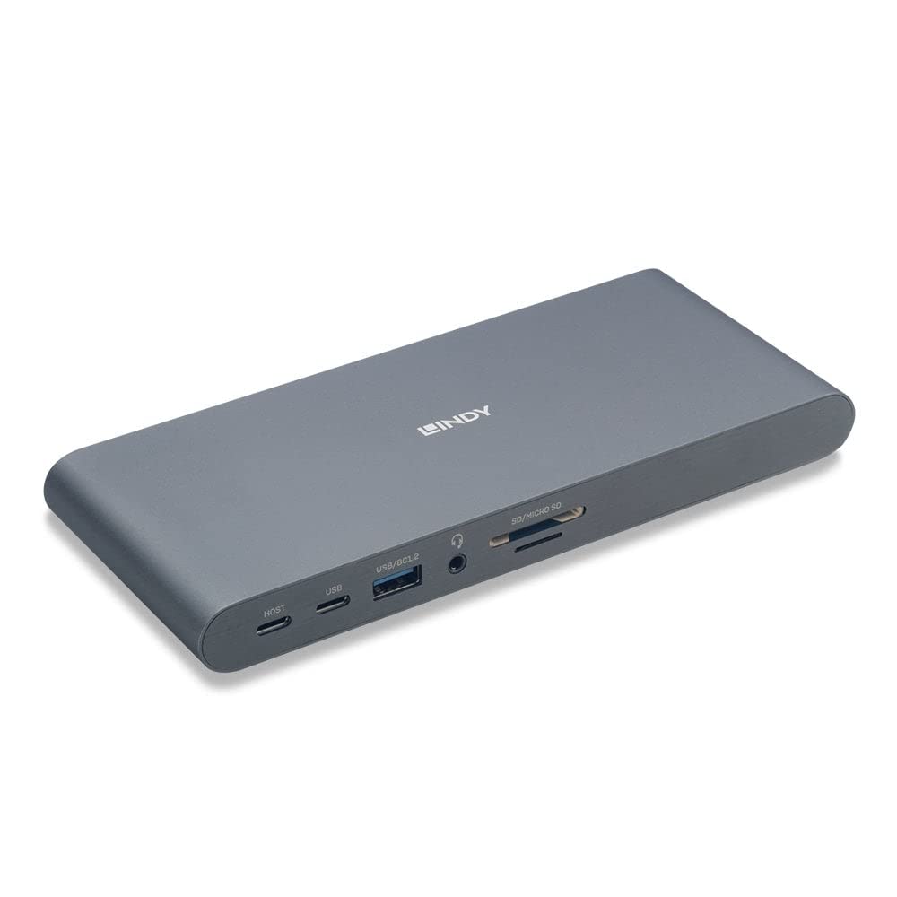 LINDY DST-Pro 5K, USB C Laptop Dockingstation mit 3 (4K) oder Display für HP Mac Acer Dell Asus USB-