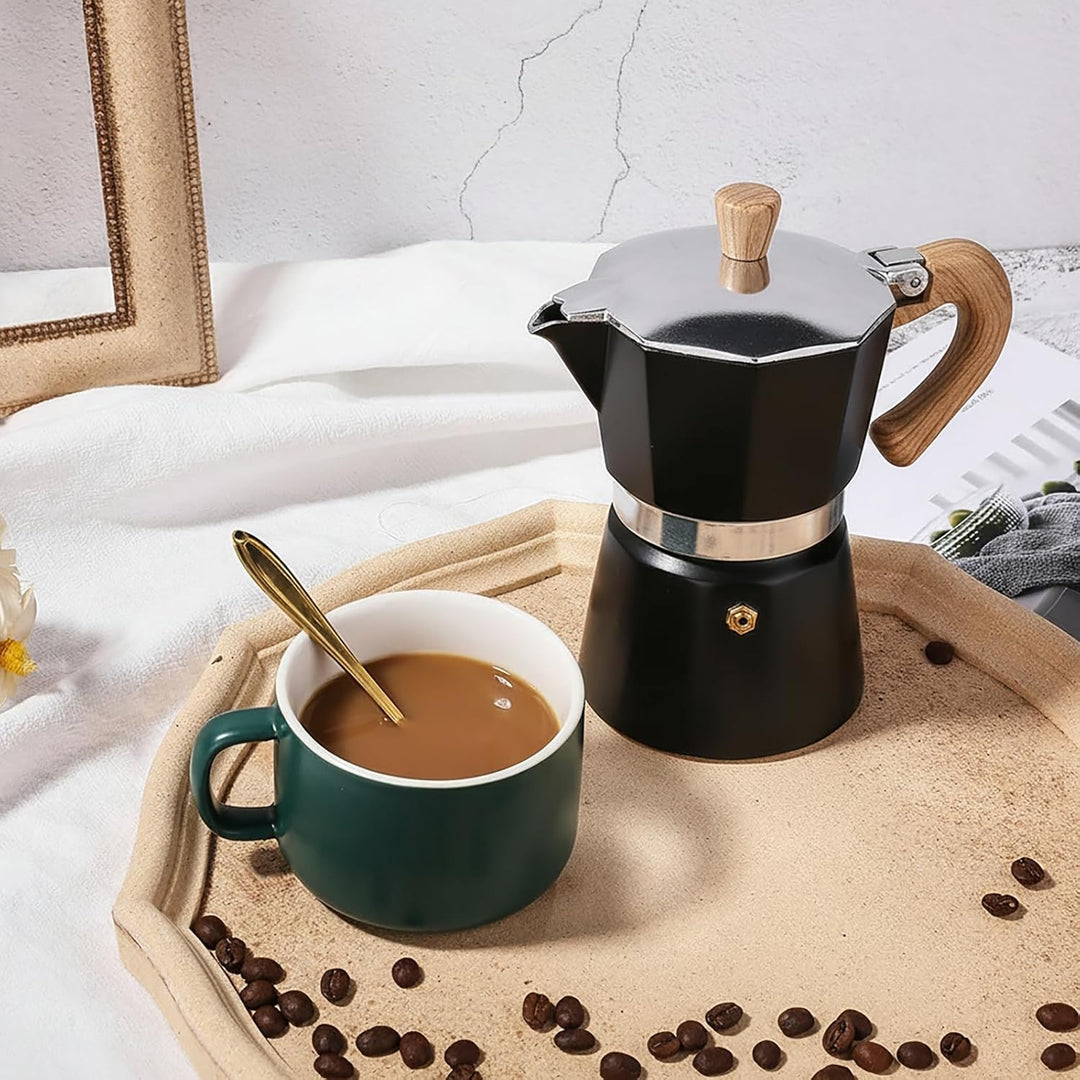 Espressokanne（300ml）Aluminium Mokkakanne，Espresso Kaffeekanne zur Zubereitung von Italienischen Espr