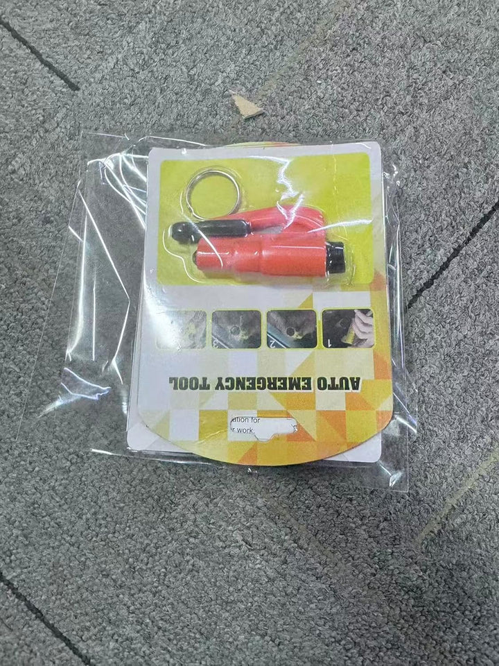 2 in 1 Gurtschneider & Notfallhammer Schlüsselanhänger – 2 Stücke Rettungswerkzeug mit Glasbrecher –