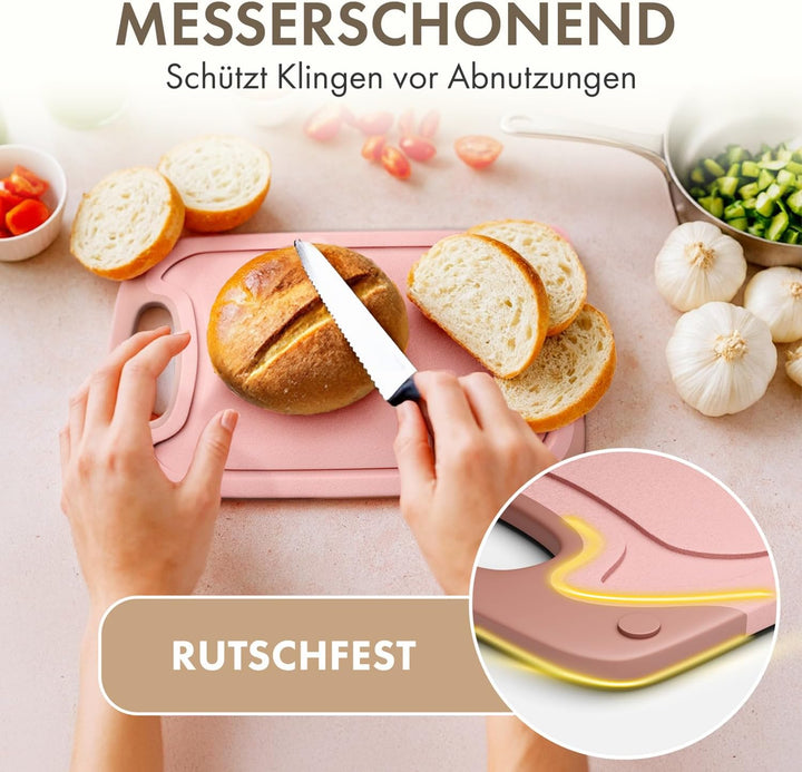 Blumtal Frühstücksbrettchen Kunststoff 25x15 cm im 2er Set - Brettchen spülmaschinenfest - Frühstück
