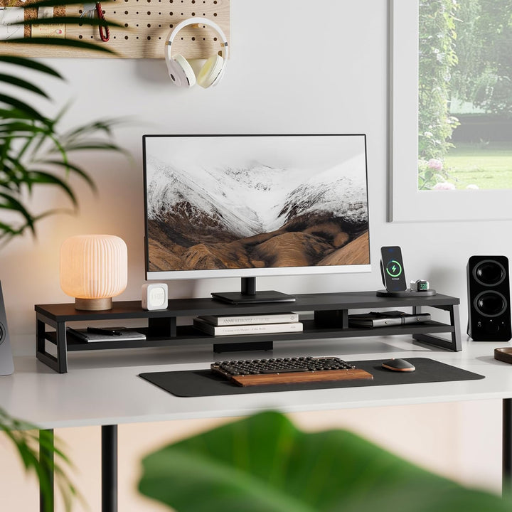 Fenge Dual Monitorständer Riser 108cm Grosse Computer Bildschirmständer für PC/Laptop/Fax/Drucker/TV