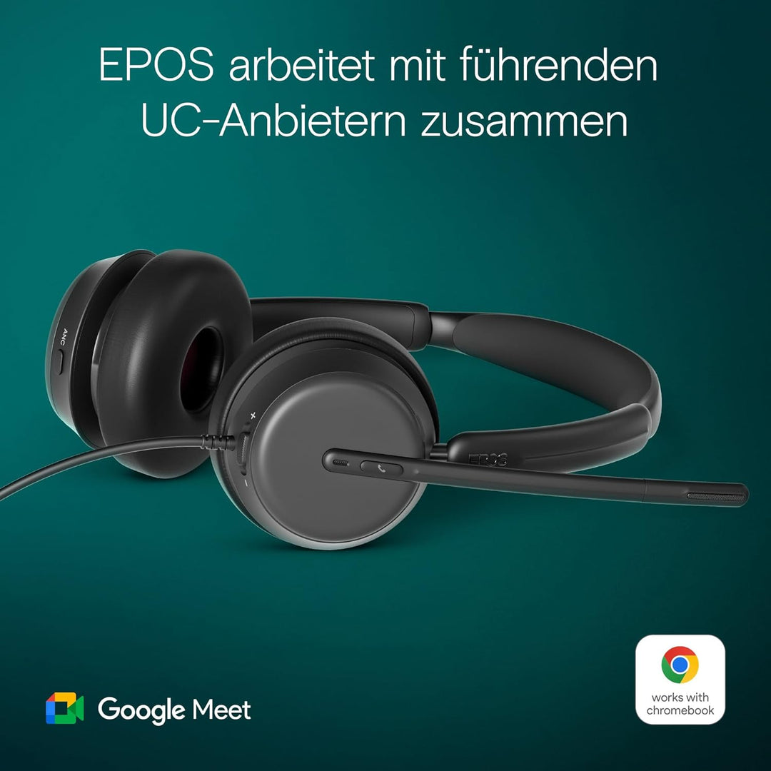EPOS IMPACT 860 ANC Doppelseitiges USB C und USB A Headset mit Aktiver Geräuschunterdrückung,Super W