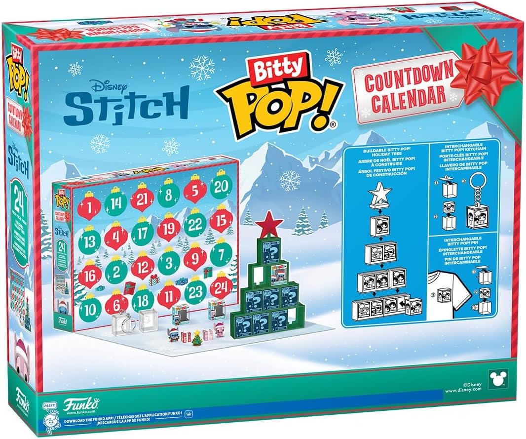 Funko Bitty Pop! Countdown Calendar: Stitch Holiday - Lilo and Stitch- Adventskalender - 24 Tage der
