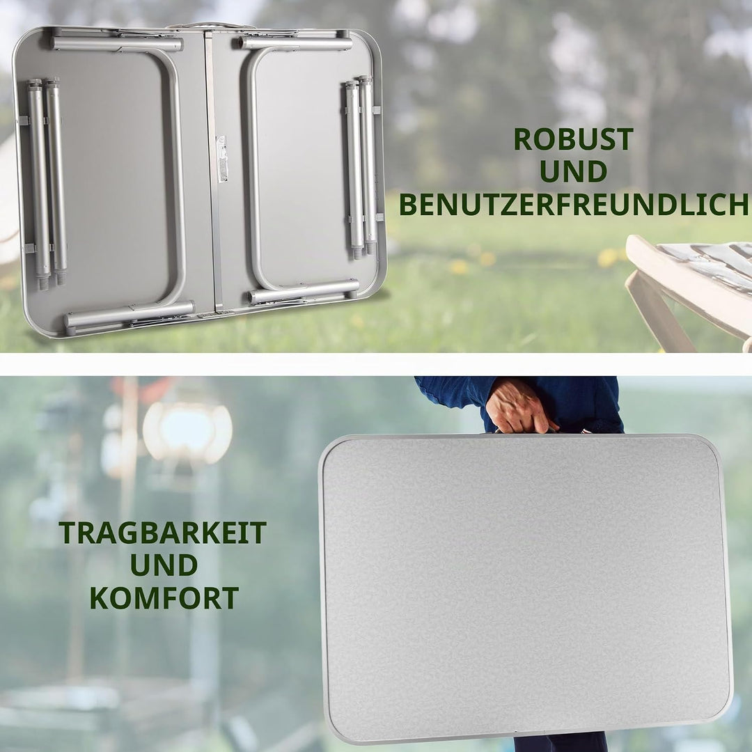 Gartentisch klappbar | Wetterfester Aluminium und Kunststoff | Camping Klapptisch für 1-2 Personen |