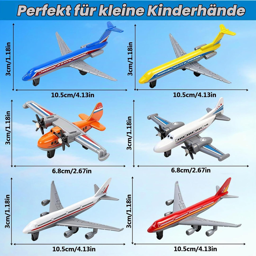 YongnKids 18 Pack Spielzeug Flugzeug, Diecast für Jungen Alter 3 4-7 8-12, Legierung Flugzeuge Model