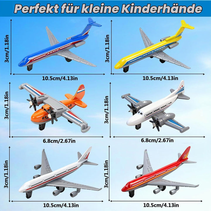 YongnKids 18 Pack Spielzeug Flugzeug, Diecast für Jungen Alter 3 4-7 8-12, Legierung Flugzeuge Model