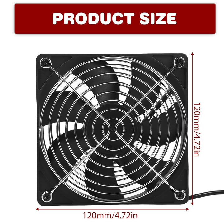 2 Stück Abluftventilator 120mm Badlüfter Leise DC12V, Mini Axiallüfter mit Einstellbarer Geschwindig