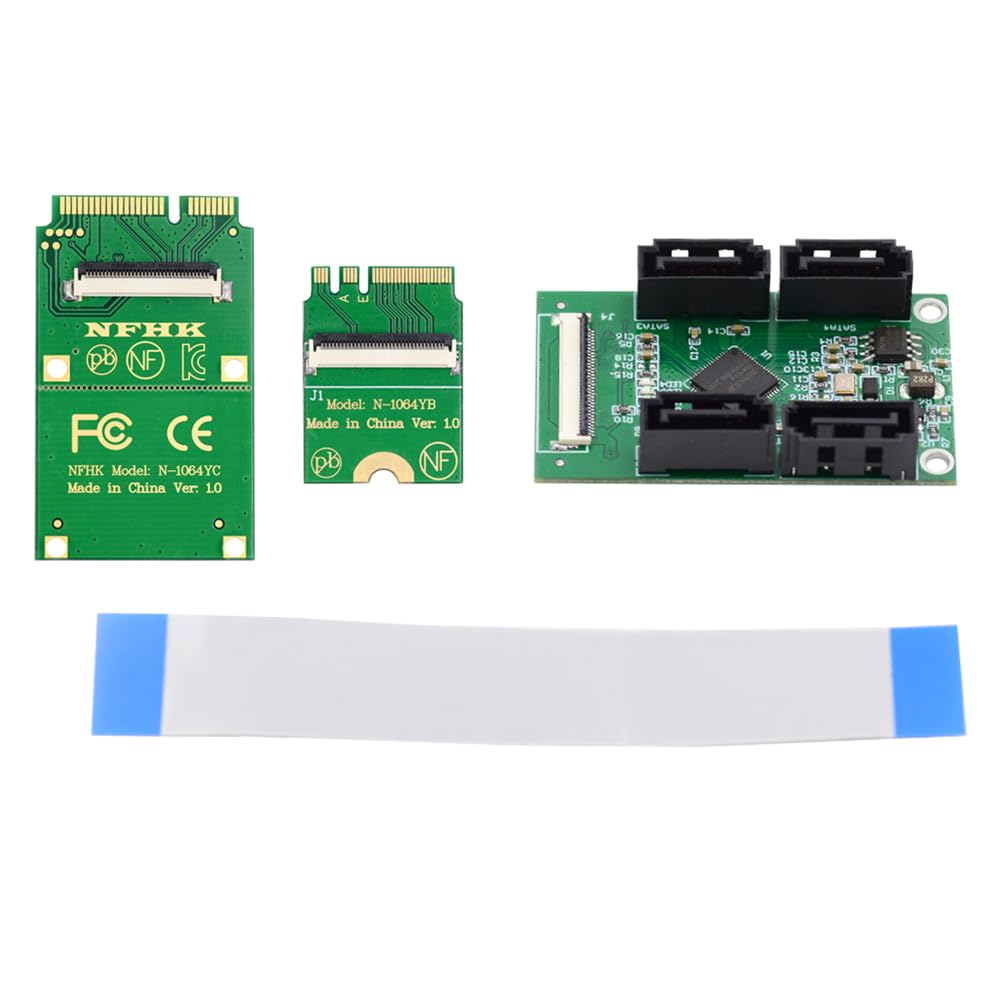 Mini PCI-E PCI Express & NGFF A+E Key auf SATA 3.0 Vier Ports Adapterkabel 6 Gbit/s Festplatte Verlä