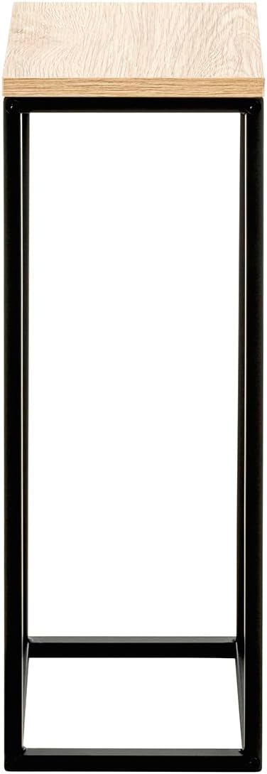HAKU Blumensäule Eiche Natur, schwarz, MDF, Metall - Masse: B 19 x H 54 x T 19 cm, Style: Modern, B