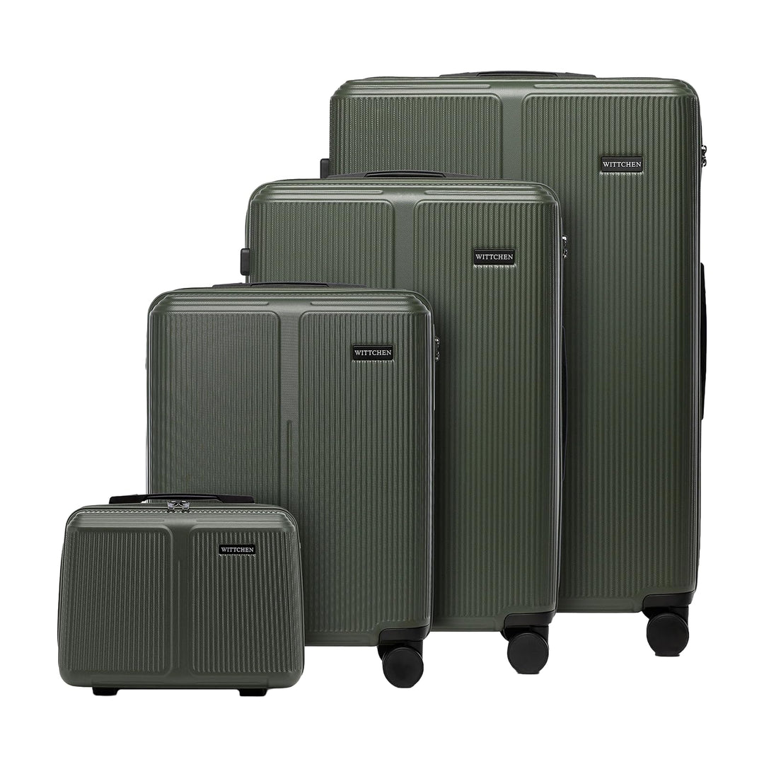 WITTCHEN Stripes Line Kofferset mit Kosmetiktasche Reisekoffer Hartschalenkoffer ABS 4 Doppelrollen