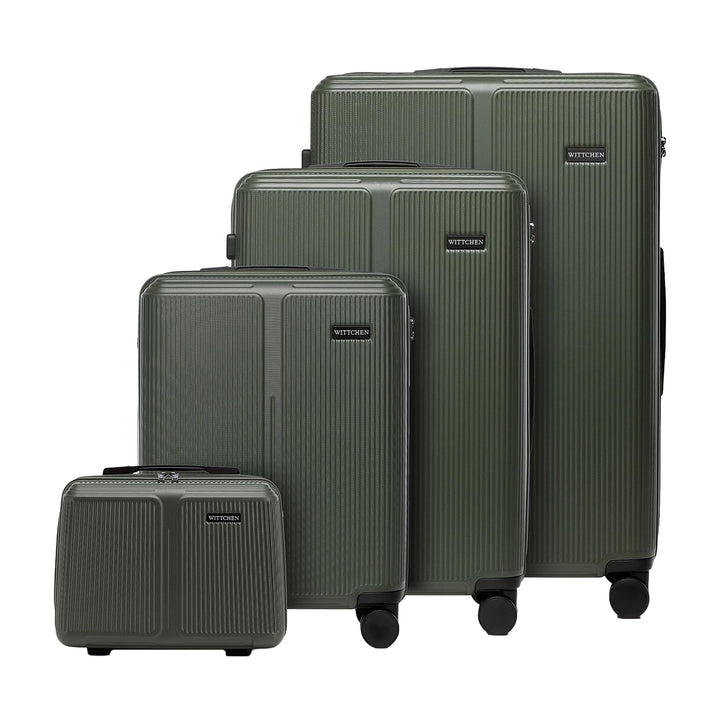 WITTCHEN Stripes Line Kofferset mit Kosmetiktasche Reisekoffer Hartschalenkoffer ABS 4 Doppelrollen